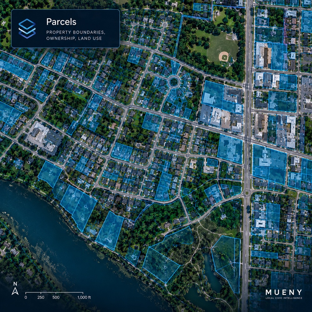 Illustrative parcels layer; not a live-data screenshot